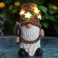 thumbnail image 5 of Augper Clearance Outdoor Solar Garden Statue Gnome Ornament Solar Light Green Doll Ornament-Decorations for Indoor Spring Home Bedroom Office Decor, 5 of 8
