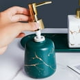 thumbnail image 2 of Qeeadeea/Marble Pattern Design Soap Dispenser With Pump, Refillable Lotion Dispenser For Bathroom Vanity Countertop, Ceramic Shampoo Dispenser-green-250ml/8.8oz, 2 of 9