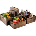 thumbnail image 4 of Set of 3 Wood Nesting Storage Crates with Handles, Decorative Farmhouse Wooden Crates Storage Containers Rustic Handmade Natural Solid Wood Basket, 4 of 7