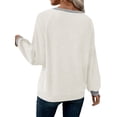 thumbnail image 6 of TEMOFON Womens Sweatshirts Colorblock Long Sleeve Shirts for Fall Tops V Neck Winter Clothes Loose Fitting Tops for Women White XL, 6 of 9