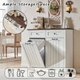 thumbnail image 6 of SinCiDo Kitchen Double Tilt Out Trash Can Cabinet, 20 Gallon Farmhouse Wooden Trash Garbage Can with Drawer, 6 of 7