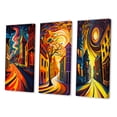 thumbnail image 3 of Designart "Retro Cityscape in Dynamic Colors V" City Buildings Wall Art Set Of 3 - Industrial Multicolor Gallery Wall Set For Home Decor, 3 of 6