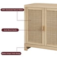 thumbnail image 4 of Buffet en Rotin de 61 Pouces, Armoire Console Moderne pour Café avec 4 Portes en Rotin, Bahut de Rangement Style Ferme pour Salle à Manger, Salon, Entrée, 4 of 8