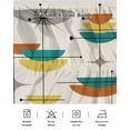 thumbnail image 5 of Boho Teal Yellow Orange Grey Bed Skirt Cal King Size, Middle Century Geometric Wrap Around Bed Skirting with Adjustable Elastic Strap, Dust Ruffled Pleated Bedskirts 18 Inch Drop for Bedroom Beds, 5 of 9