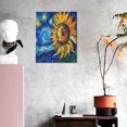 thumbnail image 3 of Sikiie vintage Starry Sunflower Print Canvas Decorative Hanging Painting, Anti-shrinkage Hanging Frame, Suitable for Home, Office Wall Decorations, 3 of 6