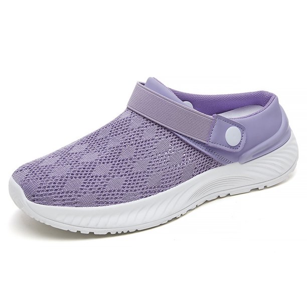Zapatos de malla transpirables para mujer, zapatillas informales a la moda, calzado de media sujeción sin cordones, novedad de verano 2024