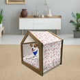 thumbnail image 3 of Modern Pet House, Shoes Heels Pattern with Orchid Flowers Petals and Hearts Design Image, Outdoor & Indoor Portable Dog Kennel with Pillow and Cover, 5 Sizes, Red White, by Ambesonne, 3 of 5