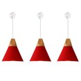 thumbnail image 1 of FSLiving J-Style Track Mount Pendant Fixture Scandinavian Style Pendant Lights for Kitchen Hanging Lamp Modern Wood and Aluminium Light Customizable,Red - 3 Lights, 1 of 6