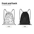 thumbnail image 4 of Drawstring Backpack, Men Ladies Waterproof Sports Backpack Gym Bag-Monster Doodle Pattern-Medium Size, 4 of 8