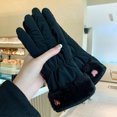 thumbnail image 1 of Guantes de invierno gruesos, cálidos e impermeables para mujer, de terciopelo, para otoño e invierno, resistentes al viento y al frío, bonitos guantes de esquí para montar a caballo, 1 of 5