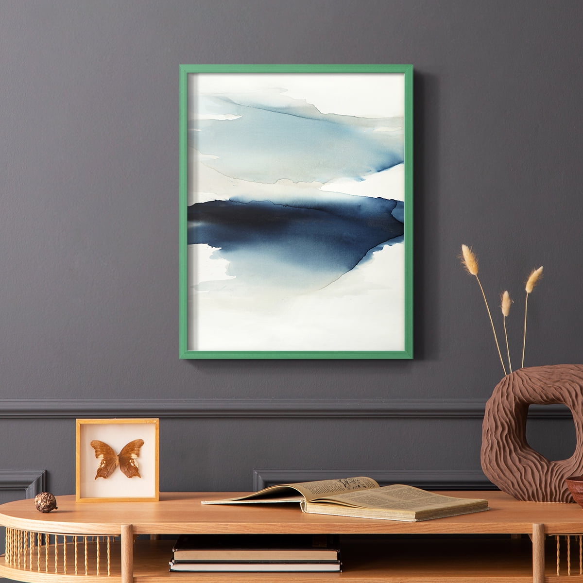 Waves I Framed Print in Green Solid Wood 8 x 10 Framed Print