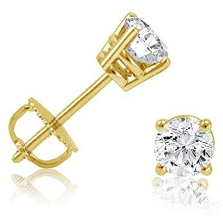 diamond earrings gold stud yellow ct 14k friction closures i2 walmart dialog displays option button additional opens zoom