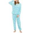 thumbnail image 1 of INSPIRE CHIC Women's Winter Flannel Pajama Sets Long Sleeve Loungewear M Ice Cream Printed Blue, 1 of 7