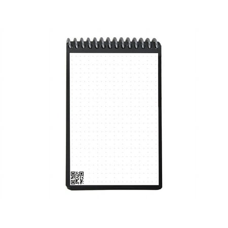 Rocketbook Mini Spiral Writing Pad, Dot Grid 3.5"x5.51", 24 Sheets/48 Pages, Black
