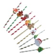 thumbnail image 3 of CIMAXIC christmas 50Pcs Novelty Christmas Paper Drinking Straws With Toppers Cake Topper Paper Straws Disposable Cartoon Straws for Christmas Birthday Party (Assorted Pattern), 3 of 5