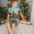 thumbnail image 4 of Balery Iconic Global Landmarks Conjunto de Pijama Infantil de Manga Corta con Estampado – Ropa de Dormir de Algodón Suave-Small, 4 of 6