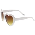 thumbnail image 2 of zeroUV Female Women's Oversize Gradient Lens Heart Sunglasses 56mm (White / Amber) - 56mm, 2 of 4