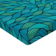 thumbnail image 2 of Teal Fitted Sheet, Abstract Wave Design with Colorful Design Ocean Themed Marine Life Pattern Print, Decorative Soft Bedding All-round Elastic Pocket, California King, Mint Green Blue, by Ambesonne, 2 of 3