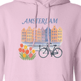 thumbnail image 3 of Inktastic Amsterdam Cityscape with Bicycle and Tulips Adult Hoodie Sweatshirt, 3 of 4
