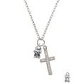 thumbnail image 2 of Delight Jewelry Silvertone Napoleon's Small Bee I Set You Apart Engraved Cross Zoey Necklace, 28", 2 of 4