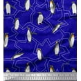 thumbnail image 1 of Soimoi Blue Rayon Fabric Penguin Ocean Printed Fabric 1 Yard 42 Inch Wide, 1 of 3