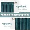 thumbnail image 3 of Teal Velvet Curtains 90 Inches for Bedroom, Thermal Insulated Room Darkening Curtains Sound Reduce Drapes with Back Tab and Rod Pocket for Living Room, Set of 2 Panels, 52 x 90 Inch, 3 of 16