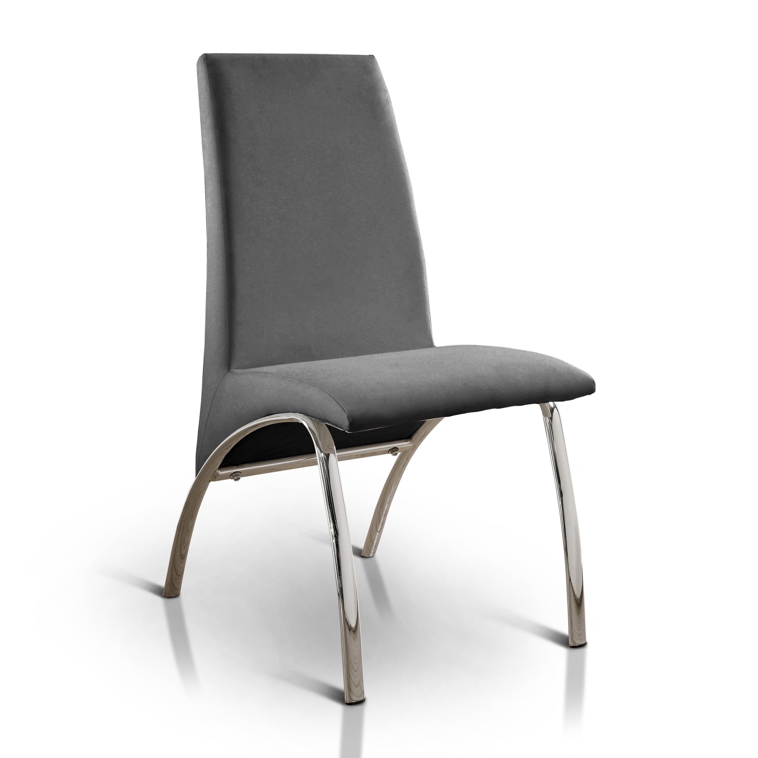 Furniture of America Janey Contemporary Leatherette Dining Chair, Gray