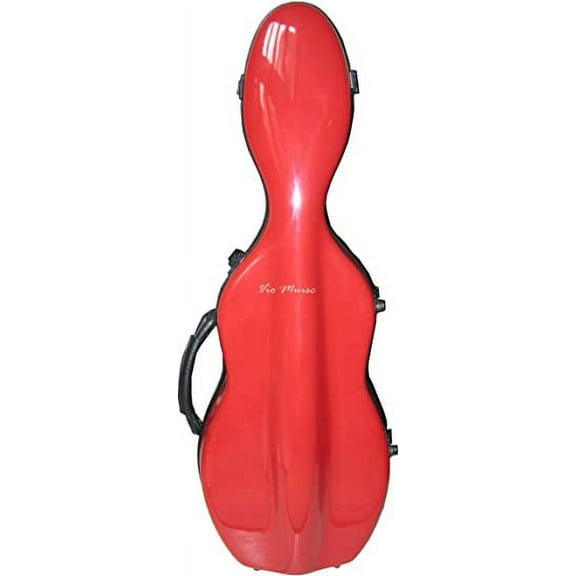 Cello-Shaped Violin Case 4/4, Fiberglass-Red