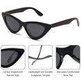 thumbnail image 4 of Gafas de sol IOHLNG Retro Vintage de Ojo de Gato con Montura Negra y Lentes Gris, 4 of 5