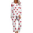 thumbnail image 2 of Rciityk Plus Size Pajamas for Women Set Valentines Day Lounges Cute Heart Print Crew Neck Long Sleeve with Pants Pjs Sets Ladies Pajamas Sets, 2 of 6