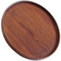 Round Wooden Serving Tray Wood Plate Platter Dinner Serving Tray Snack Tray