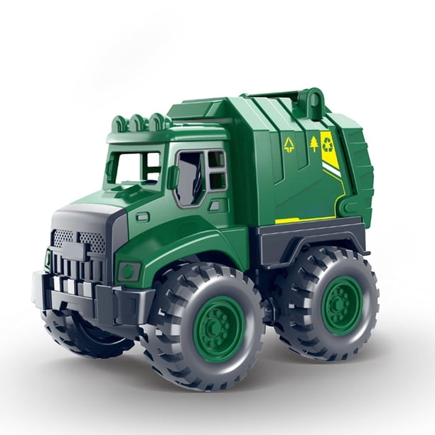 Modelo de simulación de un coche de juguete para niños, un camión de basura para el saneamiento ambiental, un camión de riego y un vehículo de rescate.