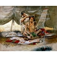 thumbnail image 2 of Russell, Charles Marion 32x26 White Modern Wood Framed Museum Art Print Titled - The Beauty Parlor 1907, 2 of 4