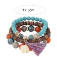 thumbnail image 5 of Grofry 18 Pcs/Set Elastic Rope Multilayer Resin Women Bracelets Women Bohemia Elephant Tassel Beads Bracelets Jewelry Accessory, 5 of 8