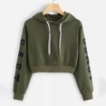 thumbnail image 2 of Viikei Womens Hoodies Pullover Plus Size Womens Hoodies Clearance Hoodie Short Solid Long Sleeve Sweatshits Tops, 2 of 7