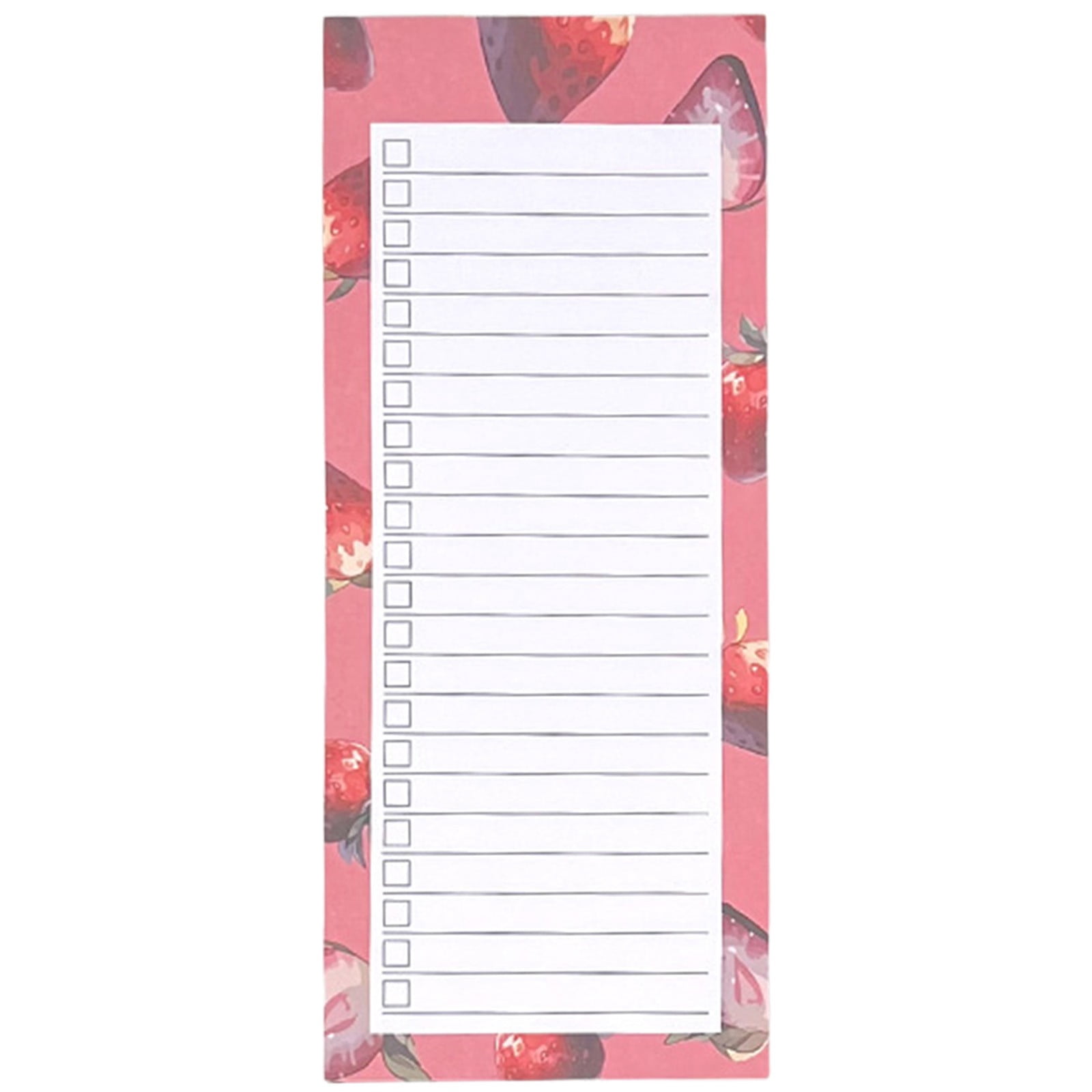 Magnetic Notepad,Grocery List & To-Do List Pad for Fridge,25 Pages/Pad,8.38"×3.5",1PC,Strawberry