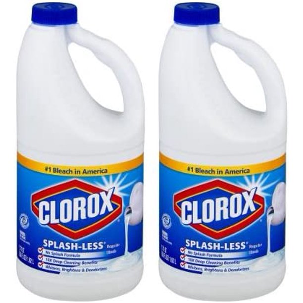 Clorox SplashLess Bleach, Regular, 2 Pack of 55 fl oz each/ 110 Ounces