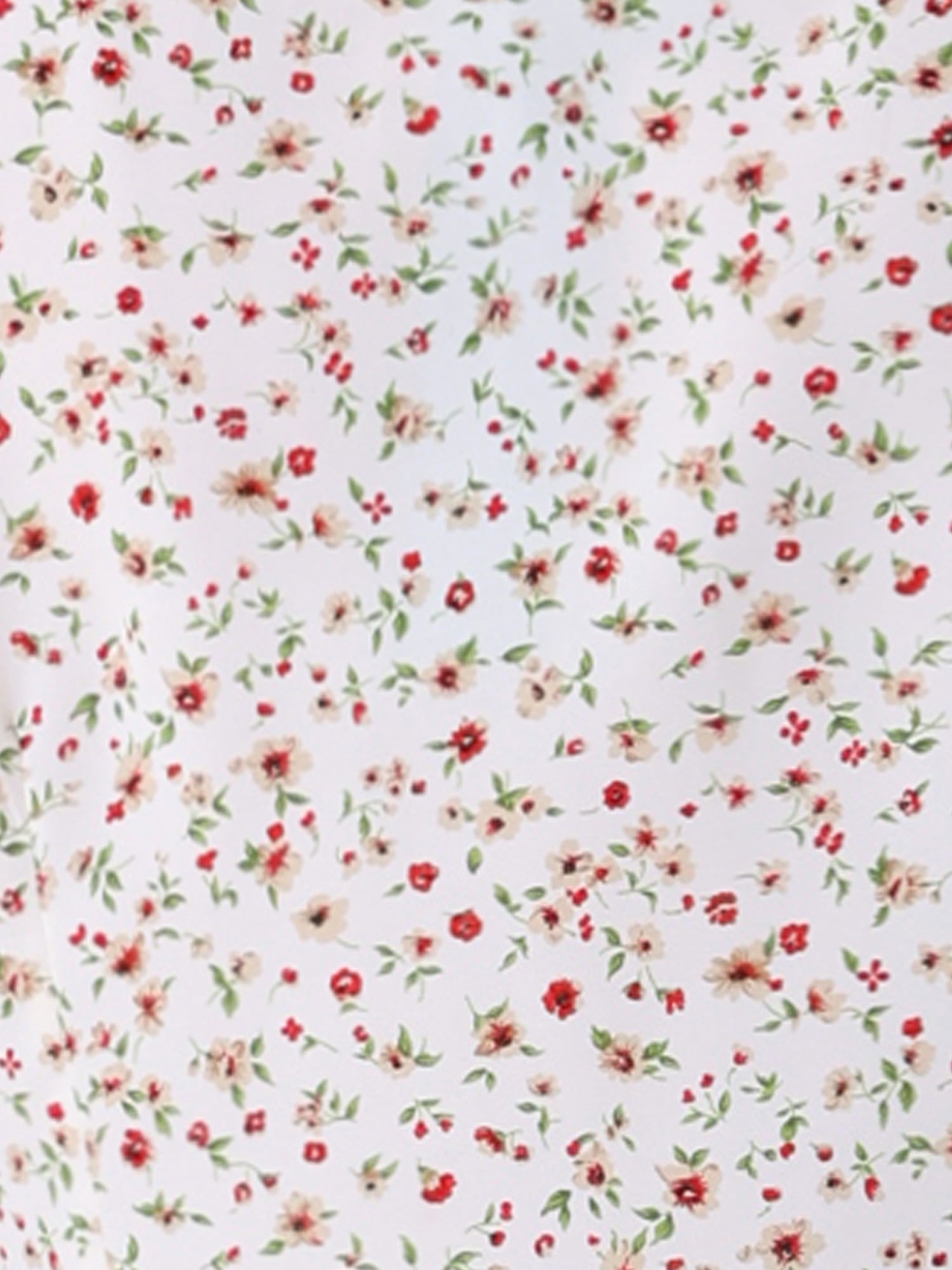 DARING DIVA Women's Ruffled Bubble Short Sleeve Floral Blouse L White