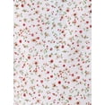 thumbnail image 5 of DARING DIVA Women's Ruffled Bubble Short Sleeve Floral Blouse L White, 5 of 6