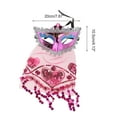 thumbnail image 2 of Unique Bargains 1 Pc Veiled Half Face Party Mask for Masquerade Party Rose Red, 2 of 5