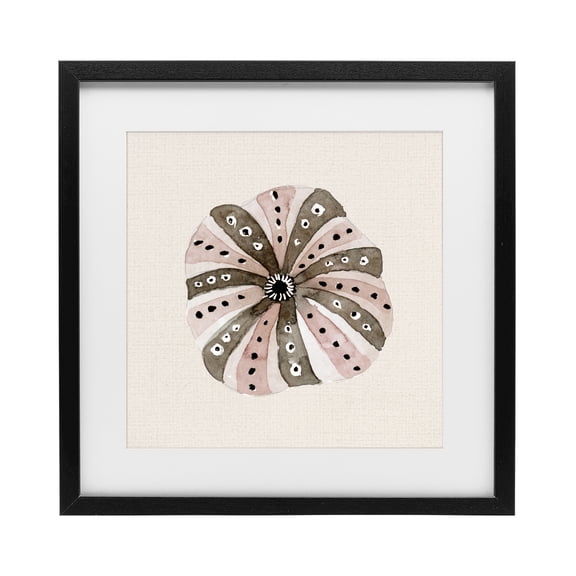 Stupell Industries Taupe Striped Sea Urchin Black Framed Print Under Glass, design by Lanie Loreth