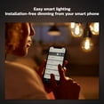 thumbnail image 3 of Philips Hue Smart 60W ST19 Filament LED Bulb - Soft Warm White Light - 2 Pack - 550LM - E26 - Indoor - Control with Hue App - Compatible with Alexa, Google Assistant and, 3 of 7