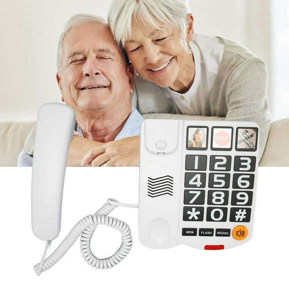 YOPTOP Big Button Phone For Seniors Multifunction One Touch Dialling Free Corded Landline Telephone With Speaker For Hearing Impaired,none,none