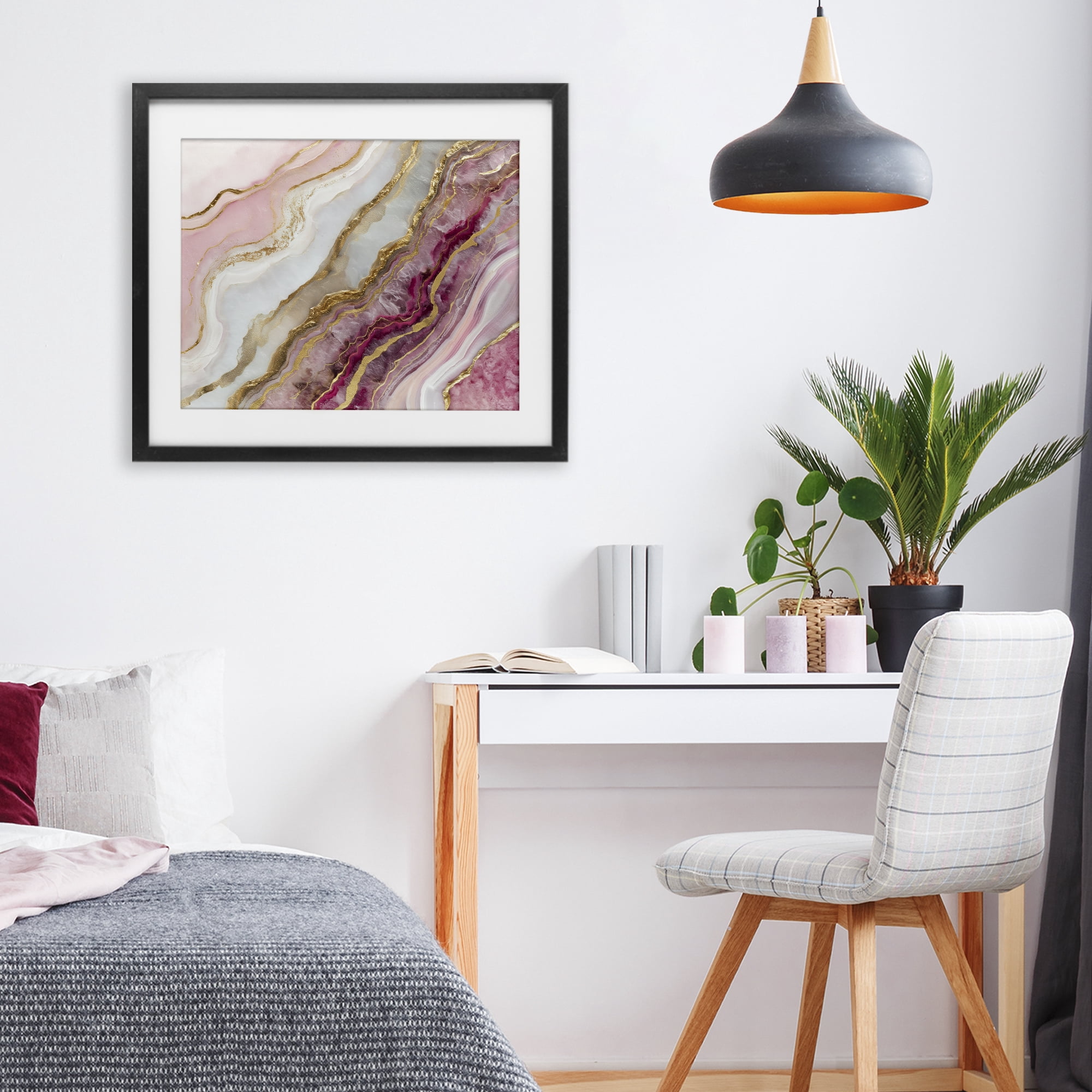 Stupell Industries Frozen Petal Stone Black Framed Print Under Glass, design by Svetlana Aleynikova
