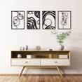 thumbnail image 4 of 4 Pcs Metal Wall Art Decor, Black Morden Wall Art Sculptures for Living Room Bedroom Hallway Dining Room,Minimalist Wall Hanging, 4 of 7