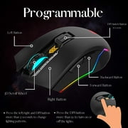 HP Wired Gaming Mouse LED RGB Backlit Adjustable 6200 DPI Ergonomic USB Mice for Gamers G360