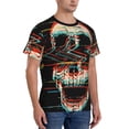 thumbnail image 2 of Bixox Men's Glitch Screaming Skull Printed Short Sleeve Skinny Athletic T-Shirt, 2 of 6