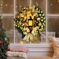 thumbnail image 4 of Corona de Navidad Artificial con lámpara LED Retro brillante, bola de arco, flor roja grande para puerta delantera, fiesta de Navidad, ventana, puerta de chimenea, 4 of 4