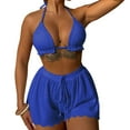 thumbnail image 2 of LVHAOGJOB Womens Summer Swimsuits Bikini Two Piece Solid Bathing Suits for Women Pool Party, 2 of 3