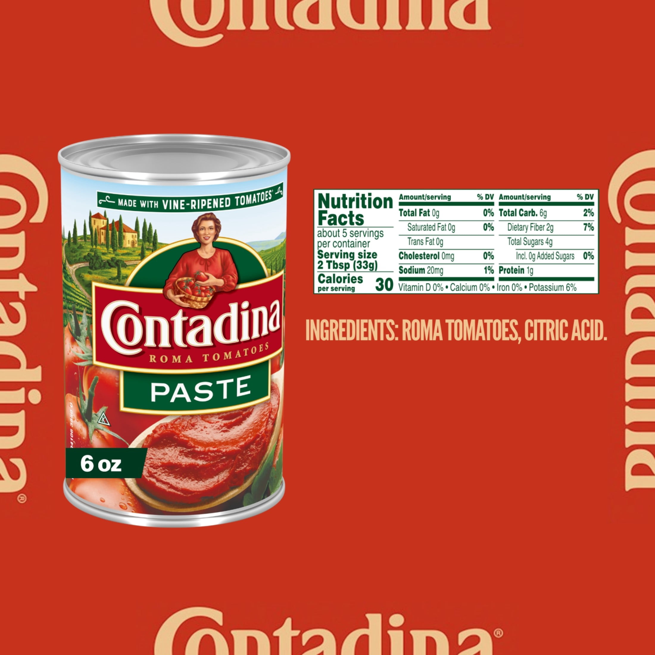 (12 pack) Contadina Tomato Paste, 6 oz Can